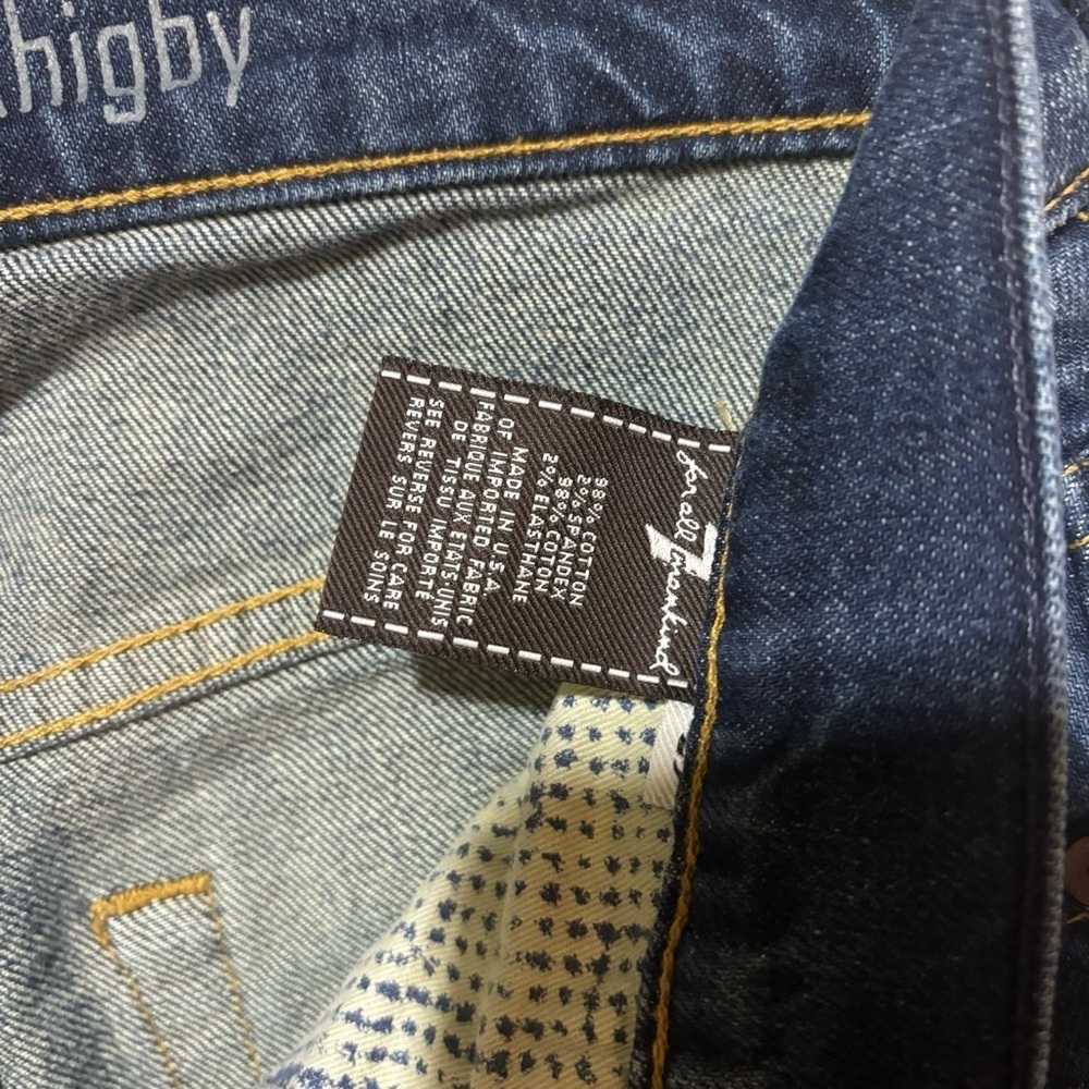 7 For All Mankind Men's Rhigby Skinny Straight Jeans Button Fly 29 X 28 - Picture 7 of 12